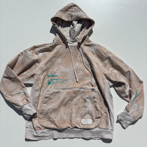 Nike Dri Fit Men’s Standard Issue Aop Halftone Grid Hoodie Beige L - Picture 1 of 9